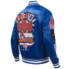 Lincoln lions homecoming rib knitted full snap satin jacket