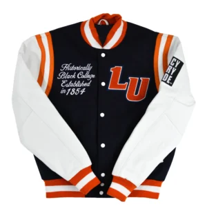 Lincoln university motto 20 black white wool leather varsity jacket 1 scaled 1