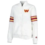 Women's Washington Commanders Line Up White Satin Jacket