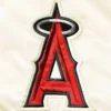 Los angeles angels captain satin varsity jacket cream 2