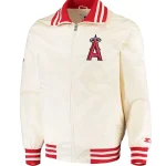 Los Angeles Angels The Captain Cream Satin Bomber Jacket