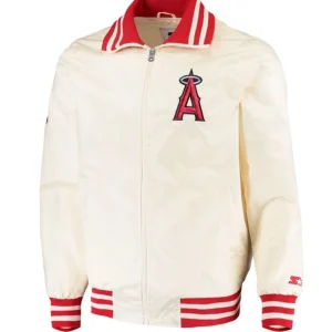 Los angeles angels captain satin varsity jacket cream 4
