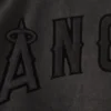 Los angeles angels full leather bomber varsity jacket black 1