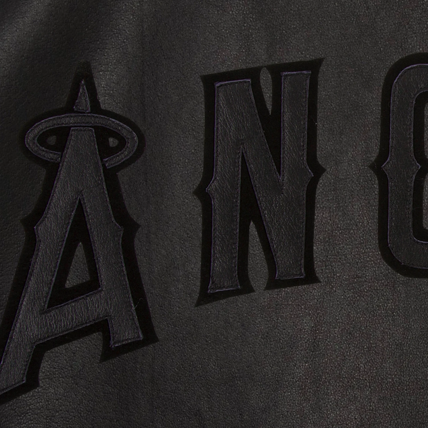 Los angeles angels full leather bomber varsity jacket black 1