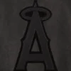 Los angeles angels full leather bomber varsity jacket black