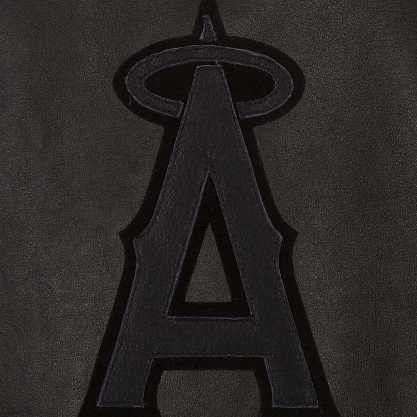 Los angeles angels full leather bomber varsity jacket black