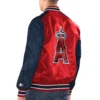 Los angeles angels renegade satin varsity jacket red navy