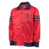 Los angeles angels the captain ii satin varsity jacket red 1