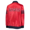 Los angeles angels the captain ii satin varsity jacket red 2