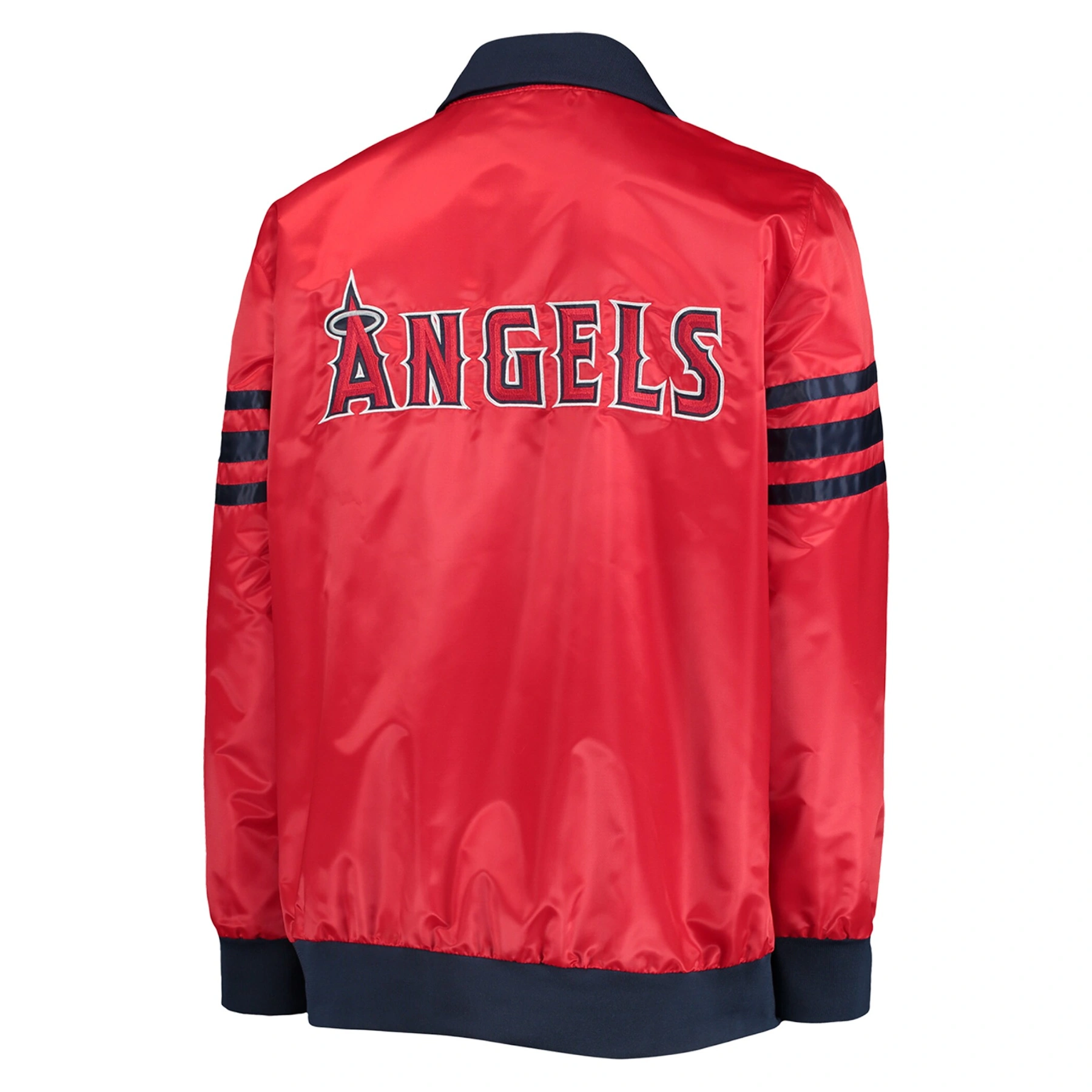 Los angeles angels the captain ii satin varsity jacket red 2