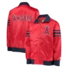 Los angeles angels the captain ii satin varsity jacket red 3