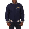 Los angeles chargers handmade wool varsity jacket navy 1