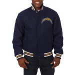 Los Angeles Chargers One Color Full-Wool Navy Varsity Jacket