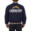 Los angeles chargers handmade wool varsity jacket navy 2