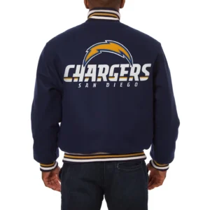 Los angeles chargers handmade wool varsity jacket navy 2