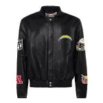 Los Angeles Chargers Full Leather Black Bomber Jacket
