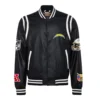 Los angeles chargers leather varsity jacket black 1