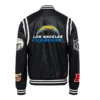 Los angeles chargers leather varsity jacket black 2