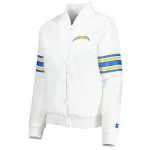 Los Angeles Chargers Line Up White Satin Jacket