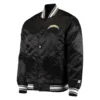 Los angeles chargers locker room satin varsity jacket black 1