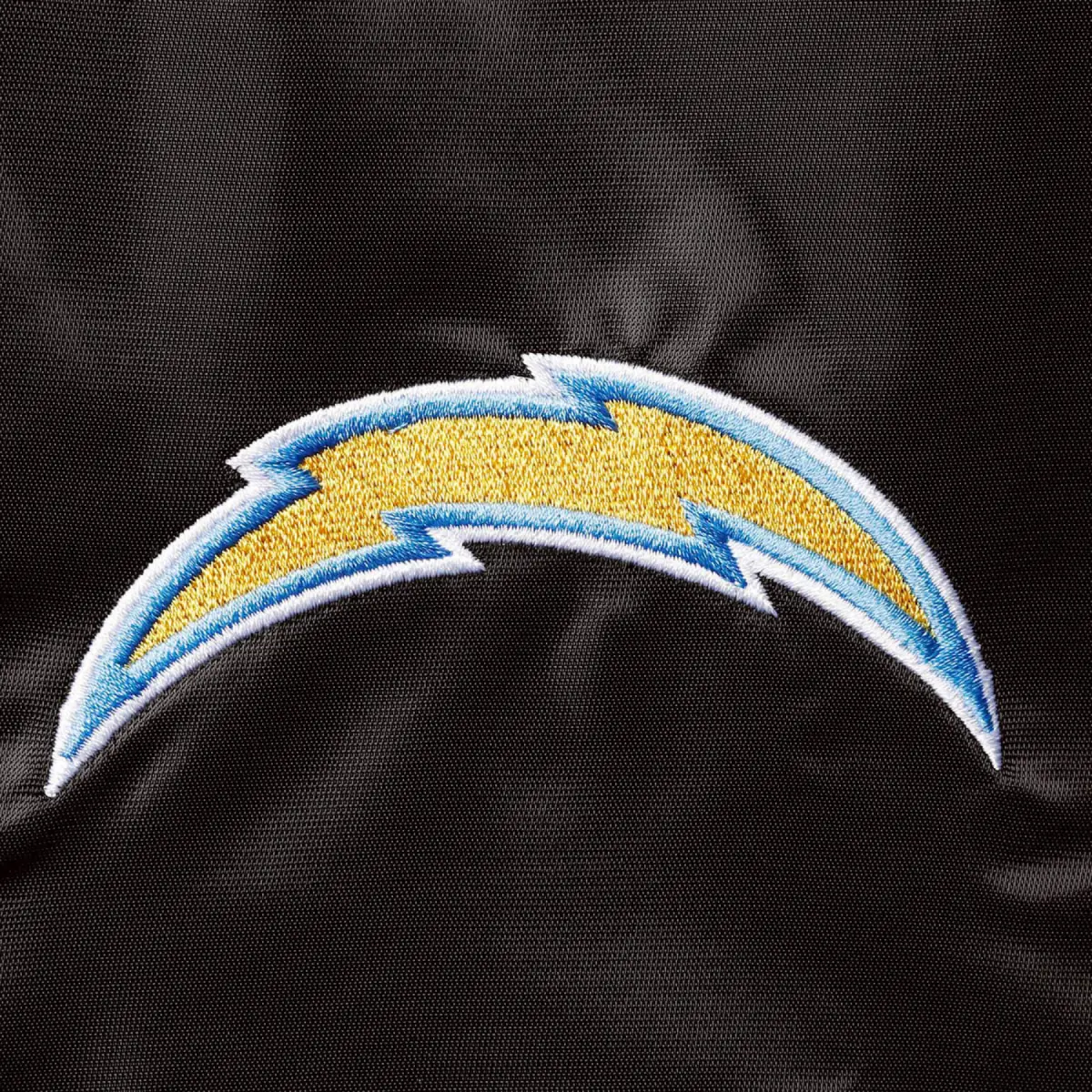 Los angeles chargers locker room satin varsity jacket black 3