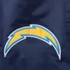 Los angeles chargers prime time full snap satin varsity jacket navy