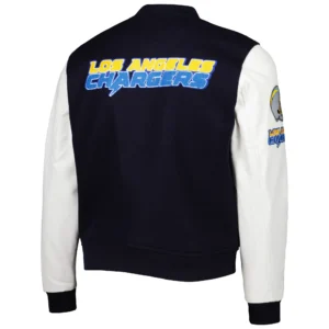 Los angeles chargers pro standard logo wool and leather varsity jacket 2