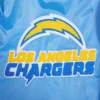 Los angeles chargers pro standard mashup blue satin varsity jacket 5
