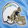 Los angeles chargers pro standard mashup blue satin varsity jacket 8