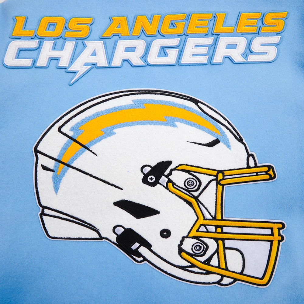Los angeles chargers pro standard mashup wool and leather varsity jacket 10