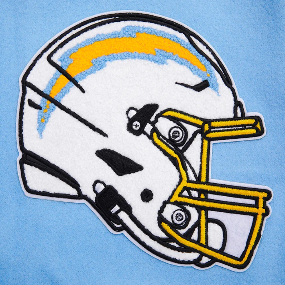 Los angeles chargers pro standard mashup wool and leather varsity jacket 5