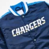 Los angeles chargers striped satin jacket