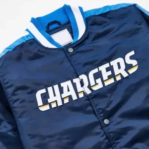 Los angeles chargers striped satin jacket