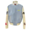 Los angeles chargers wool leather varsity jacket blue cream 1
