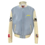 Los Angeles Chargers Baby Blue Wool/Leather Jacket
