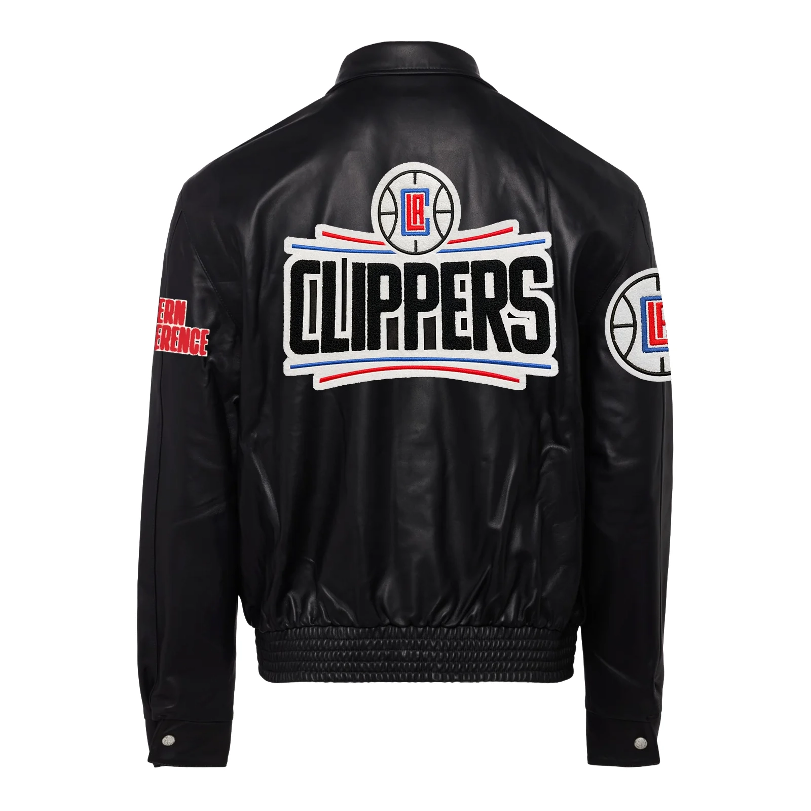 Los angeles clippers jeff hamilton full leather jacket black 2