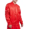 Los angeles dodgers classic triple red satin track varsity jacket 2
