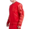 Los angeles dodgers classic triple red wool leather varsity jacket 1