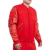 Los angeles dodgers classic triple red wool leather varsity jacket 2