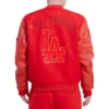 Los angeles dodgers classic triple red wool leather varsity jacket 4