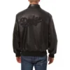 Los angeles dodgers full leather bomber varsity jacket black 2