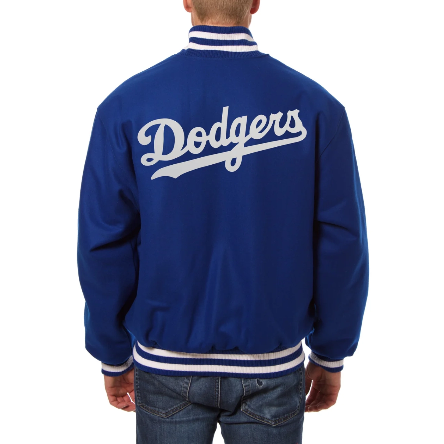 Los angeles dodgers handcrafted logo wool jacket blue 2