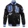 Los angeles dodgers mashup full snap satin varsity jacket black 1 1
