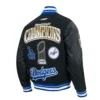 Los angeles dodgers mens world series 2025 varsity jacket black