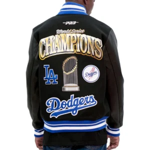 Los angeles dodgers mens world series 2025 wool leather jacket