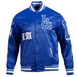 Los Angeles Dodgers Old English Blue Satin Jacket