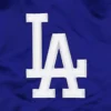 Los angeles dodgers pick roll full snap satin varsity jacket blue