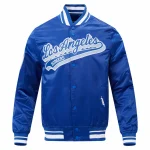 Los Angeles Dodgers Script Tail Blue Satin Jacket