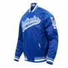 Los angeles dodgers script tail satin varsity jacket blue 2