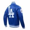 Los angeles dodgers script tail satin varsity jacket blue 3
